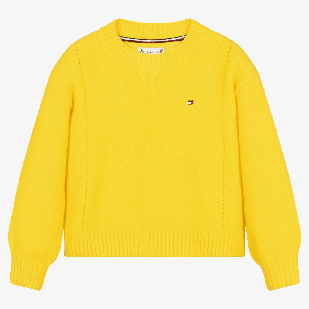 Tommy Hilfiger - Желтый свитер с флажком для девочек | Childrensalon