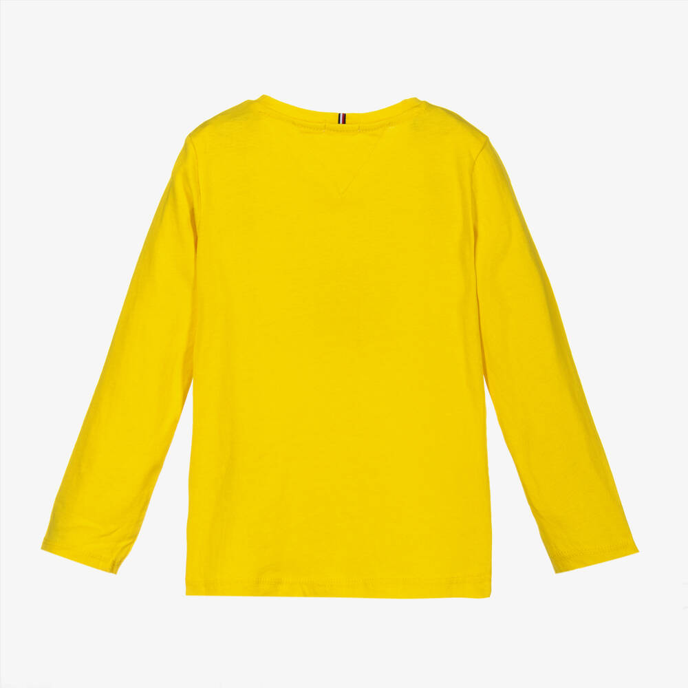 Tommy Hilfiger-Girls Yellow Logo Cotton Top | Childrensalon Outlet