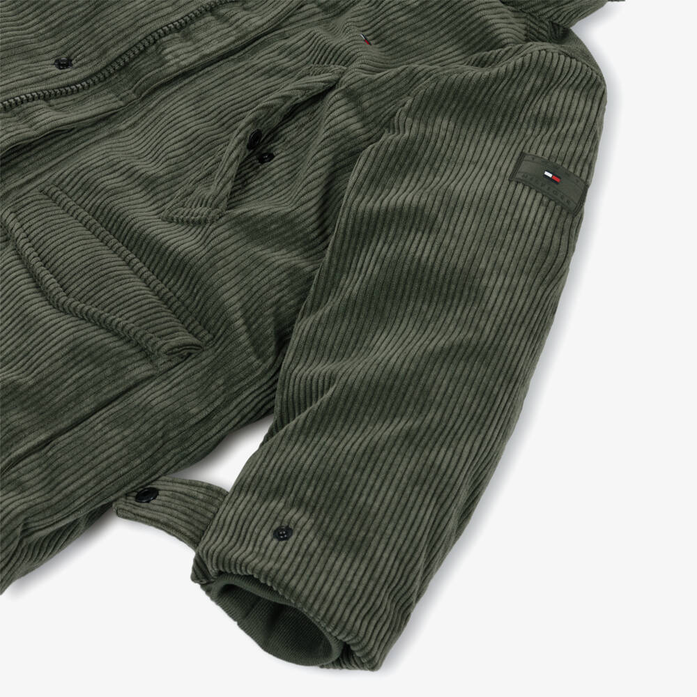 Tommy Hilfiger-Green Cord Parka | Childrensalon Outlet