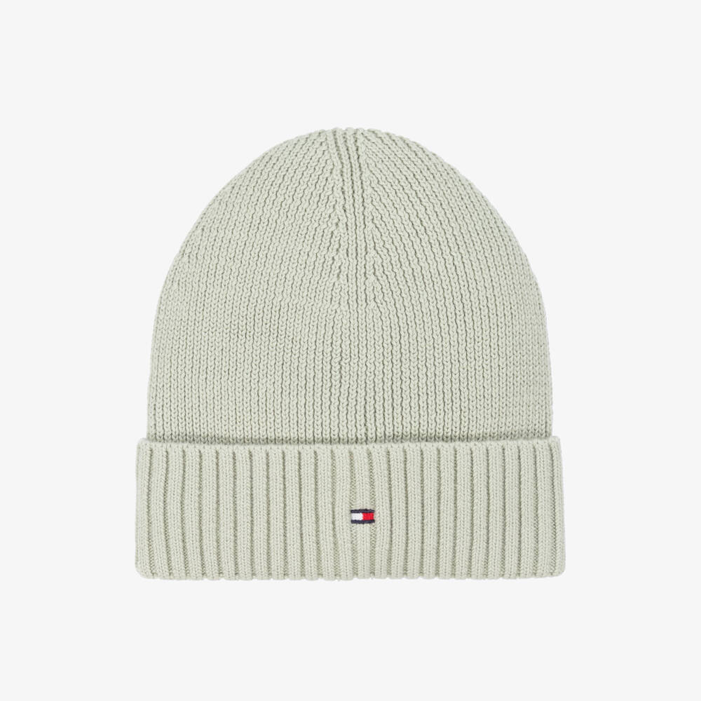 Tommy Hilfiger-قبعة صوفية ناعمة باللون الأخضر الفاتح | Childrensalon Outlet