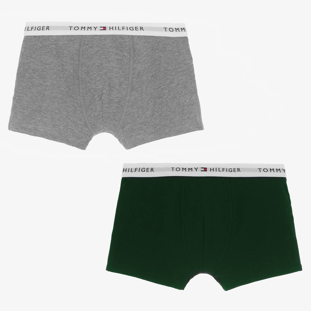 Tommy Hilfiger - Boxershorts grün & grau (2er-Pack) | Childrensalon