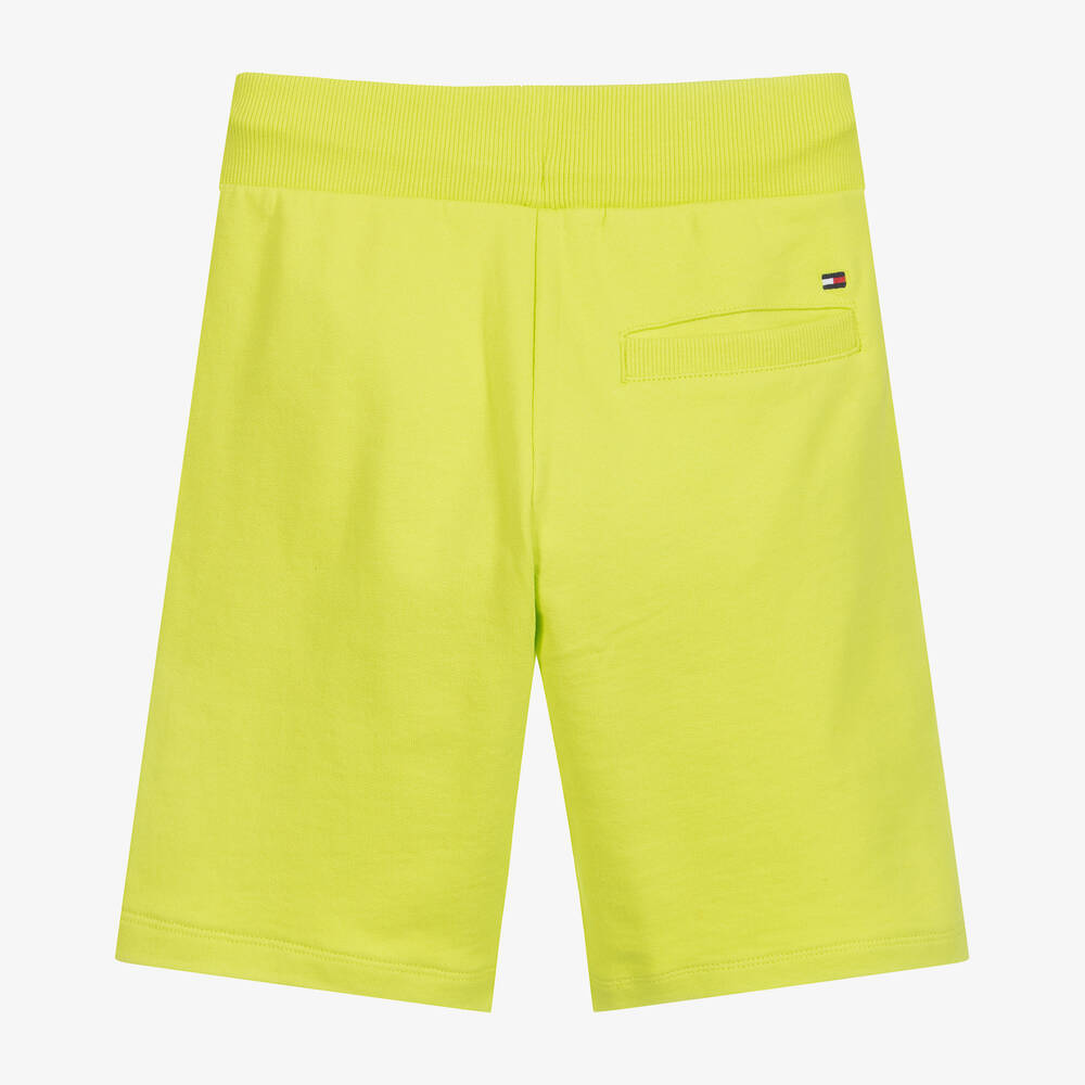 Tommy Hilfiger-شورت قطن عضوي لون أخضرليموني للأولاد | Childrensalon Outlet