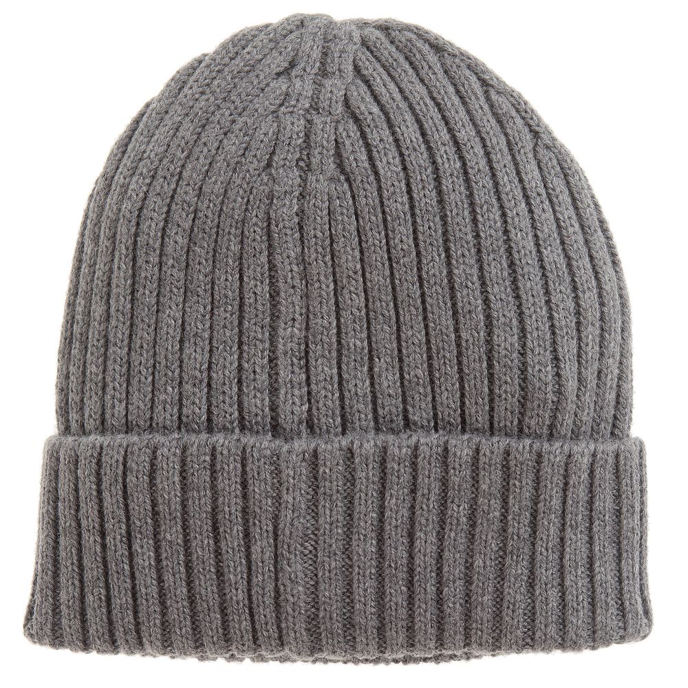 Tommy Hilfiger - Grey Cotton Beanie Hat 