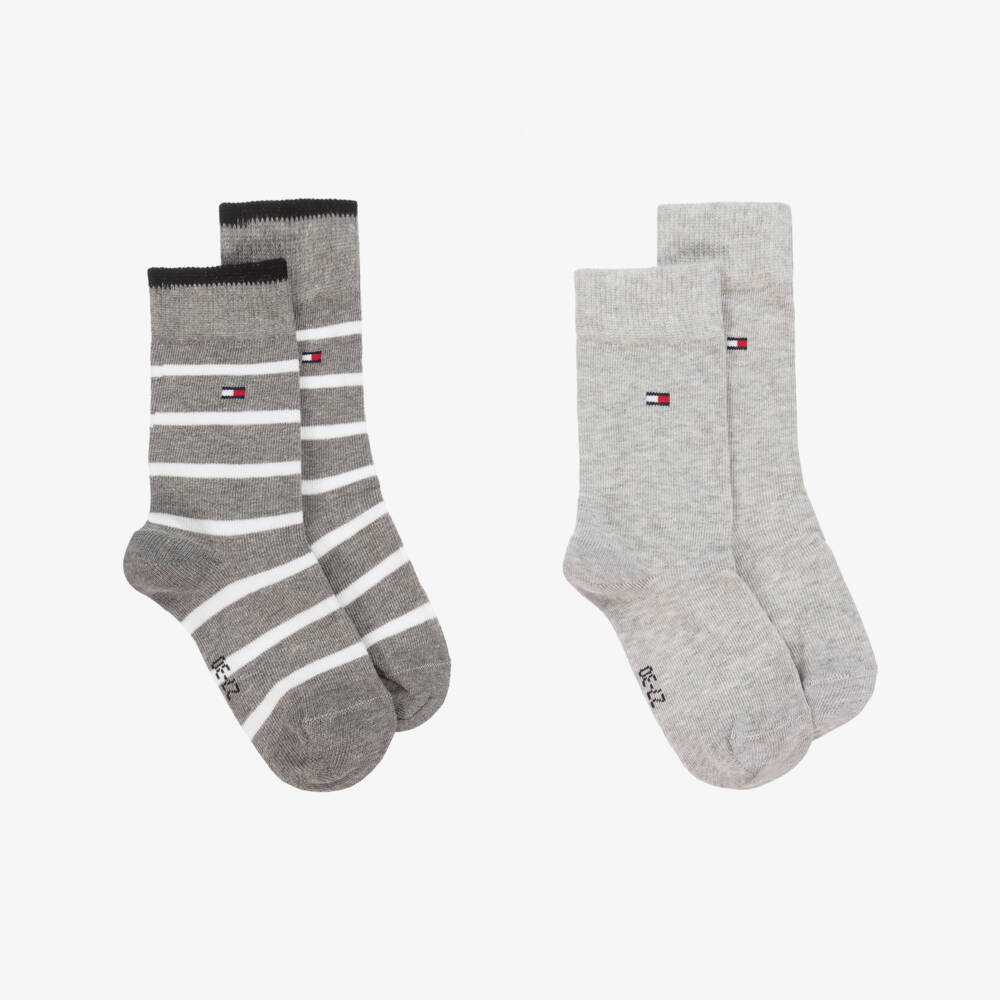 Tommy Hilfiger-Grey Knit Boys Sock Duo | Childrensalon Outlet