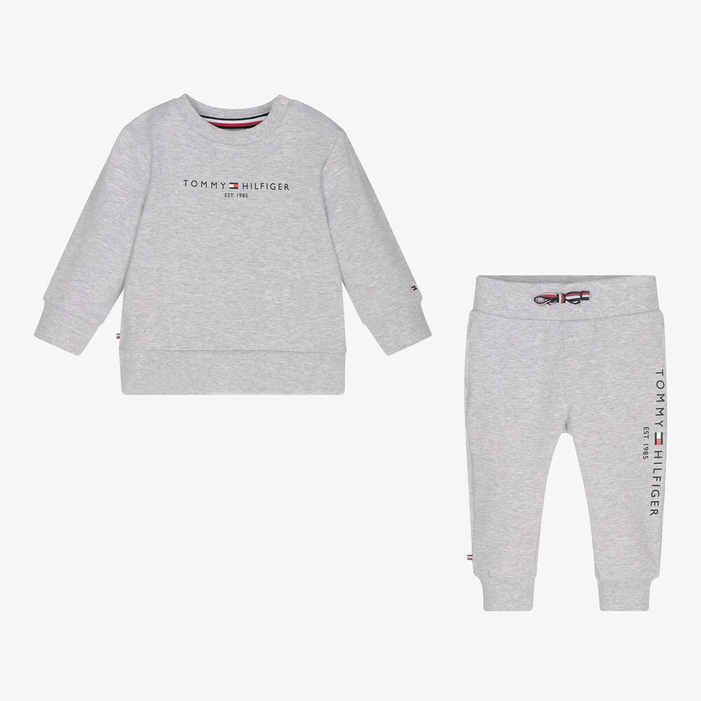 Tommy Hilfiger Grey Logo Baby Tracksuit Childrensalon Outlet