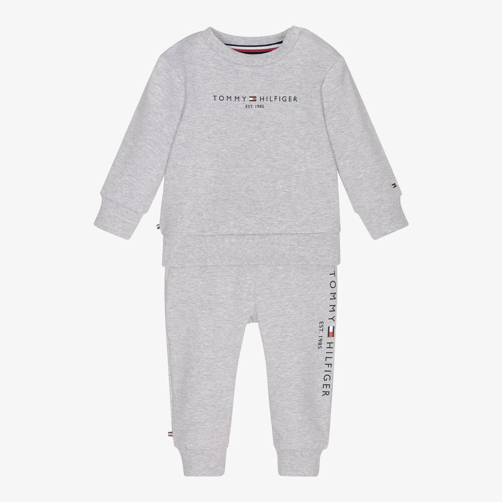 Tommy Hilfiger - Grey Logo Baby Tracksuit | Childrensalon