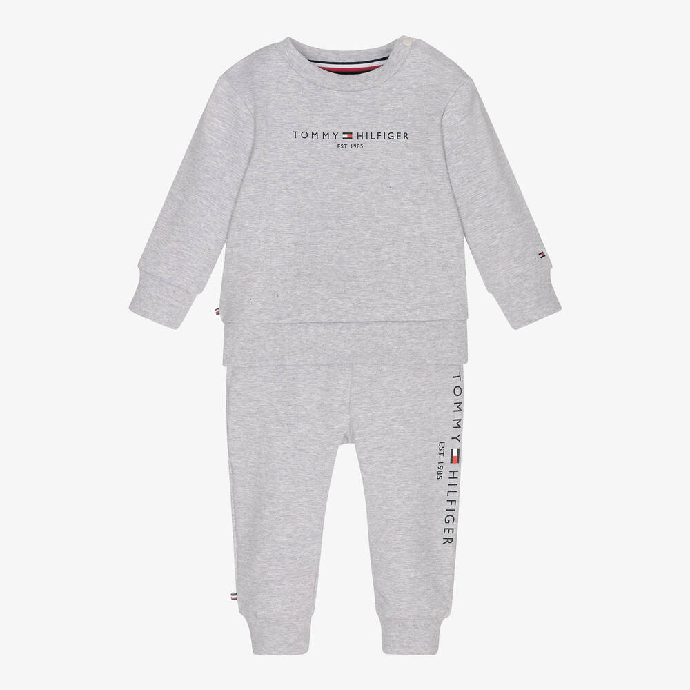 Tommy Hilfiger-Grey Logo Baby Tracksuit | Childrensalon Outlet