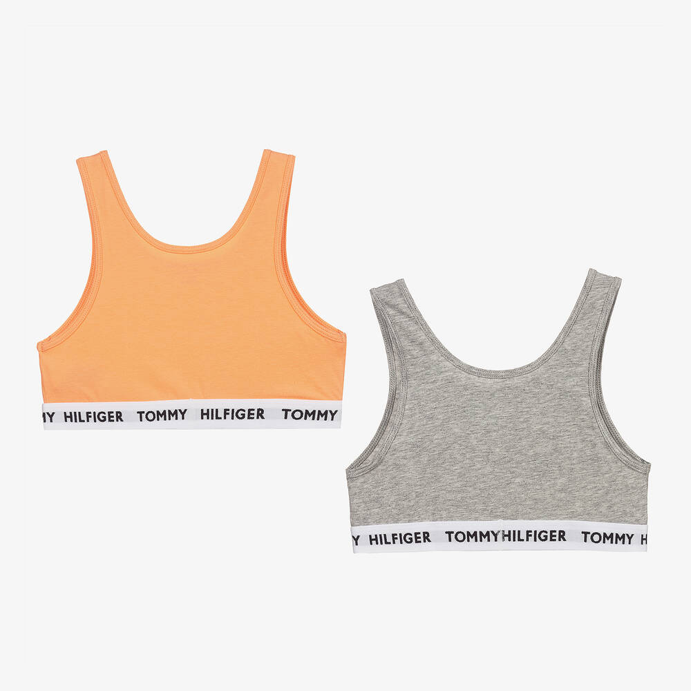Tommy Hilfiger-Grey & Orange Bras (2 Pack) | Childrensalon Outlet