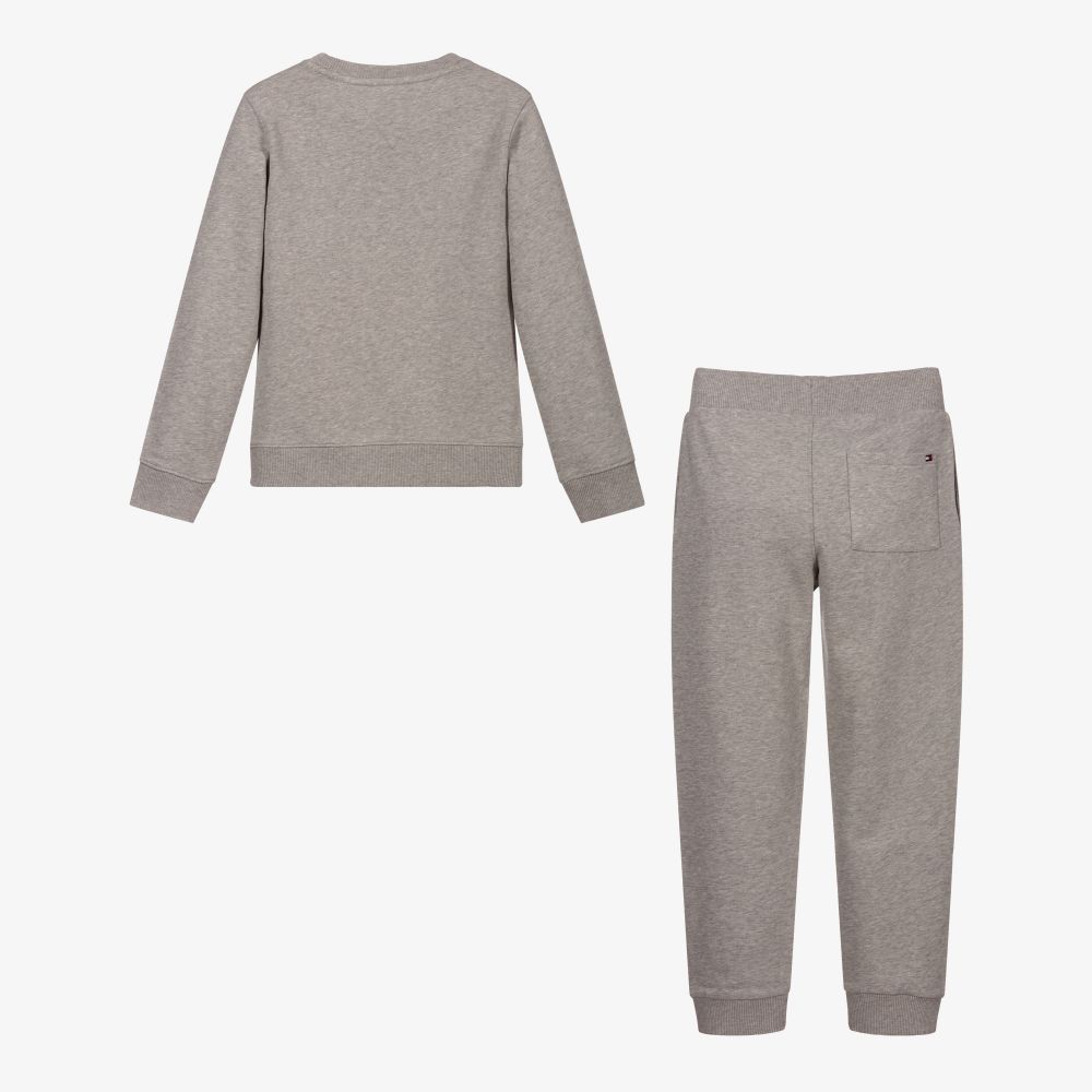 Tommy Hilfiger Grey Organic Cotton Tracksuit Childrensalon Outlet