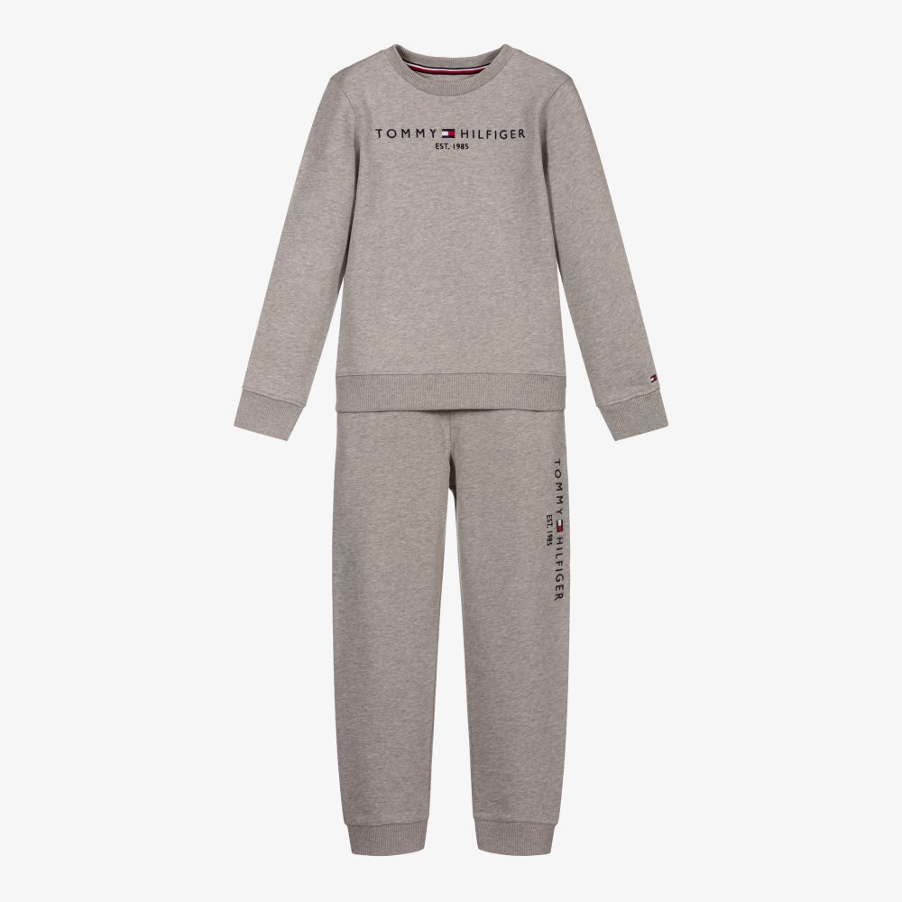 Tommy Hilfiger - Grauer Biobaumwoll-Trainingsanzug | Childrensalon