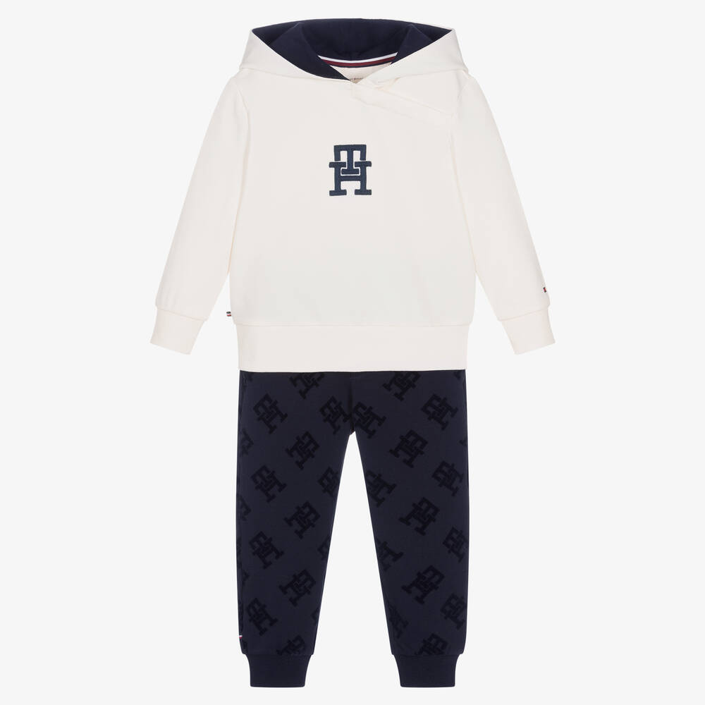 Tommy Hilfiger - Survêtement coton ivoire bleu bébé  | Childrensalon