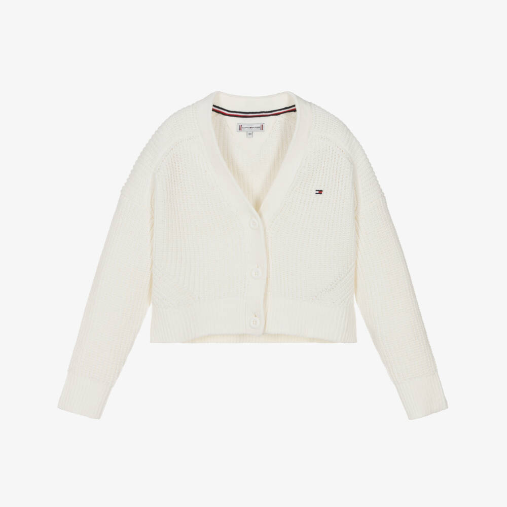 Tommy Hilfiger-Ivory Chenille Cardigan | Childrensalon Outlet