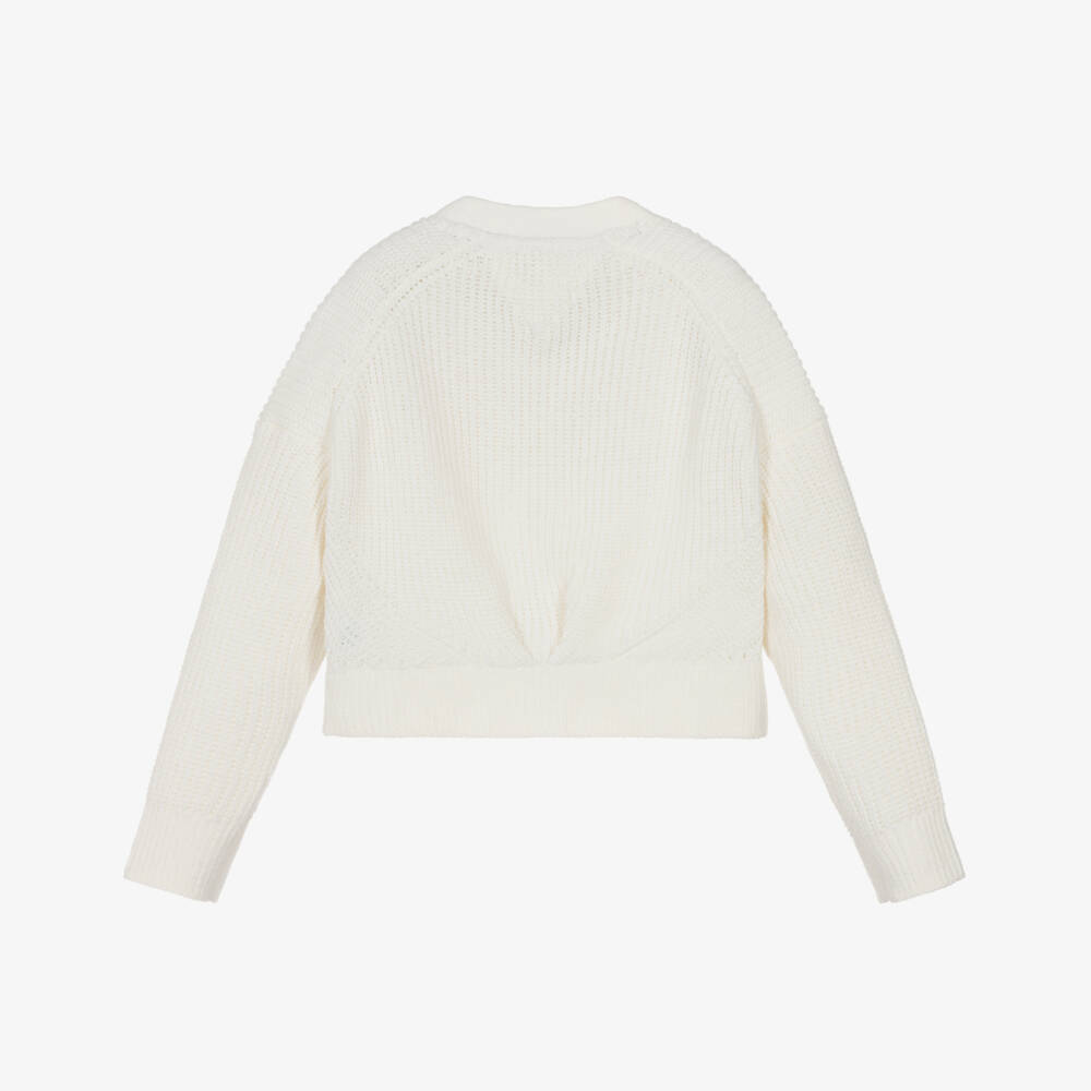 Tommy Hilfiger-Ivory Chenille Cardigan | Childrensalon Outlet