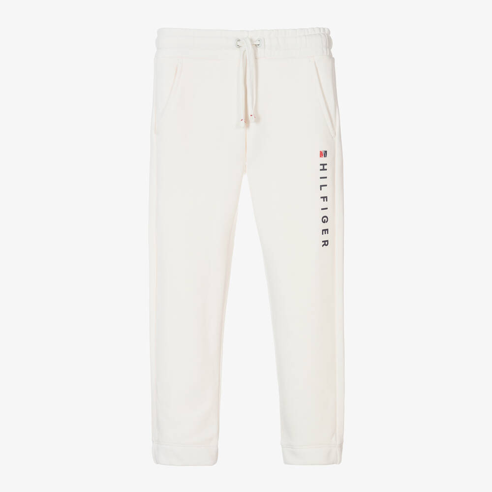 Tommy Hilfiger - Ivory Cotton Logo Joggers | Childrensalon