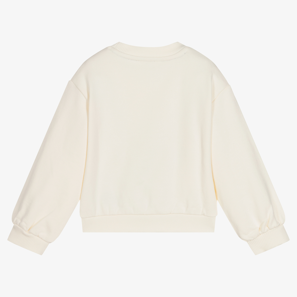 Tommy Hilfiger-Ivory Cotton Logo Sweatshirt | Childrensalon Outlet