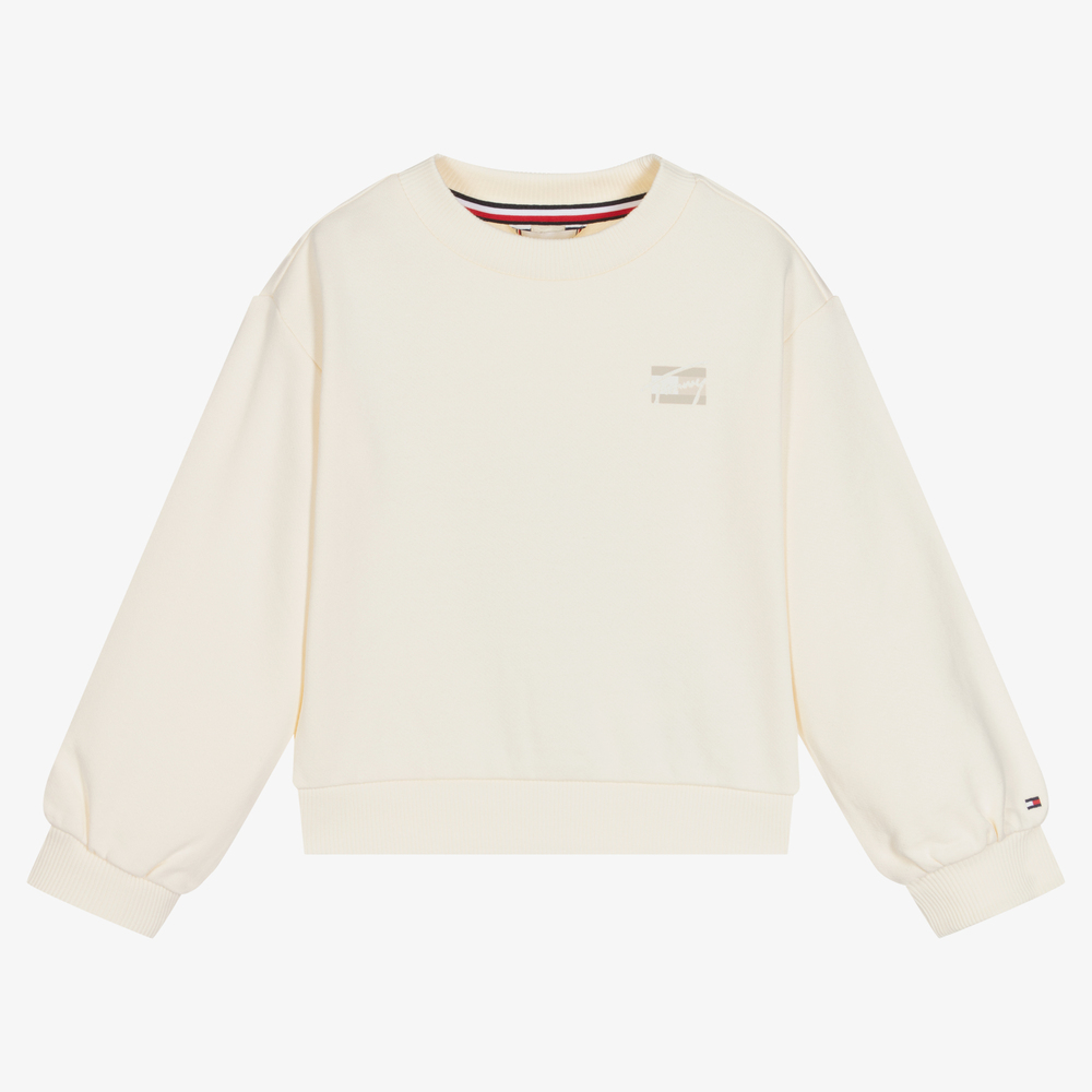 Tommy Hilfiger - Elfenbeinfarbenes Baumwoll-Sweatshirt | Childrensalon