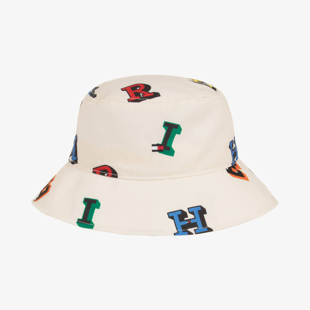 Tommy Hilfiger-Ivory Graphic Bucket Hat | Childrensalon Outlet