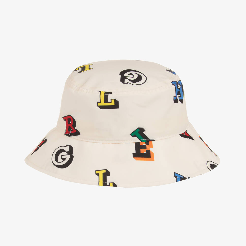 Tommy Hilfiger-قبعة لون عاجي بطبعة حروف ملونة | Childrensalon Outlet