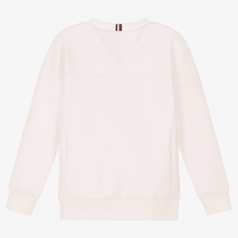 Tommy Hilfiger-سويتشيرت مزيج قطن جيرسي لون عاجي للأولاد | Childrensalon Outlet