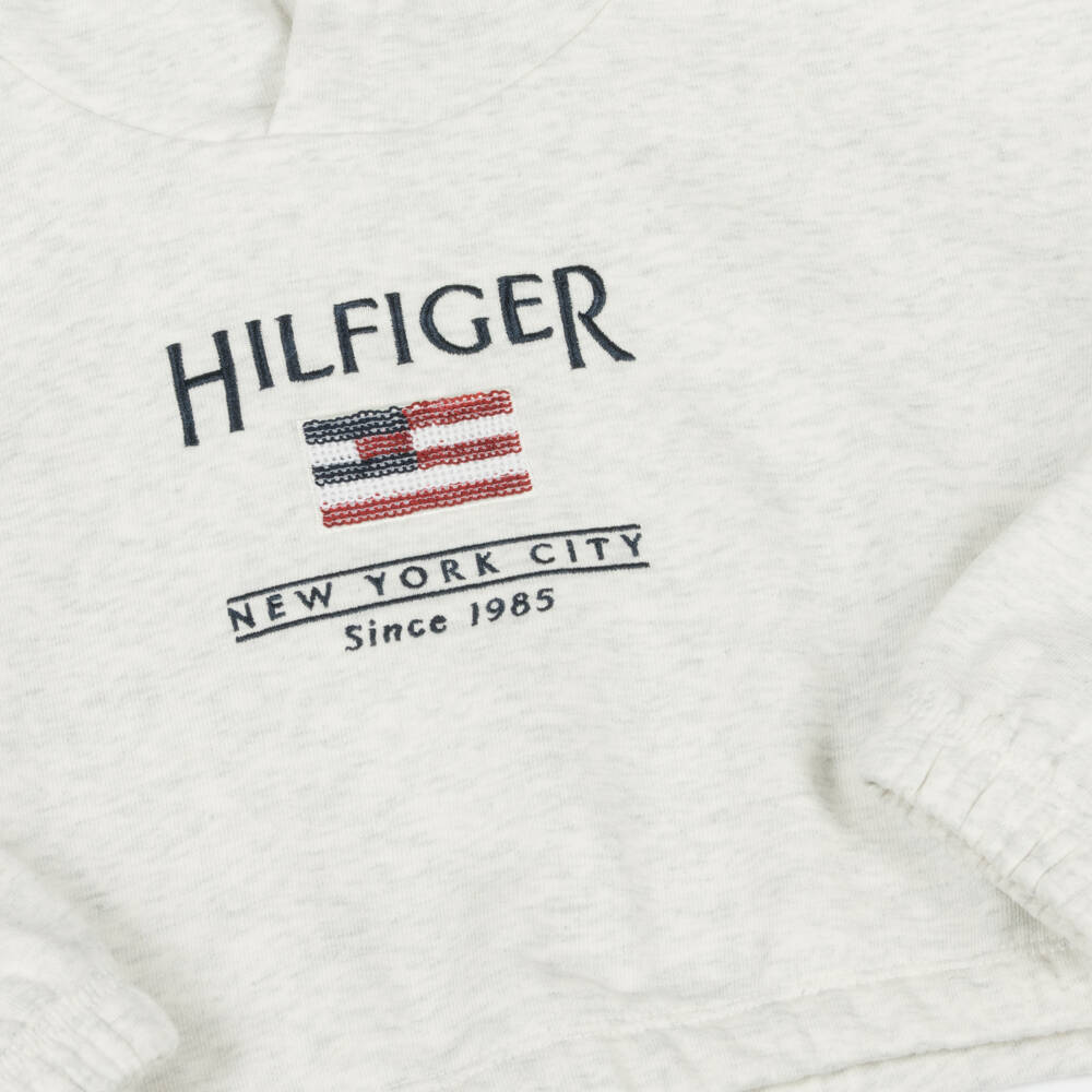 Tommy Hilfiger-Ivory Sequin Emblem Girls Hoodie | Childrensalon Outlet