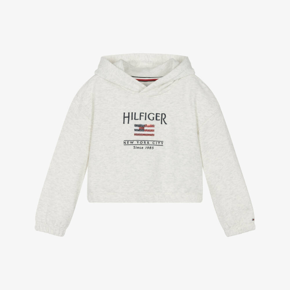 Tommy Hilfiger-Кремовый худи с пайетками для девочек | Childrensalon Outlet