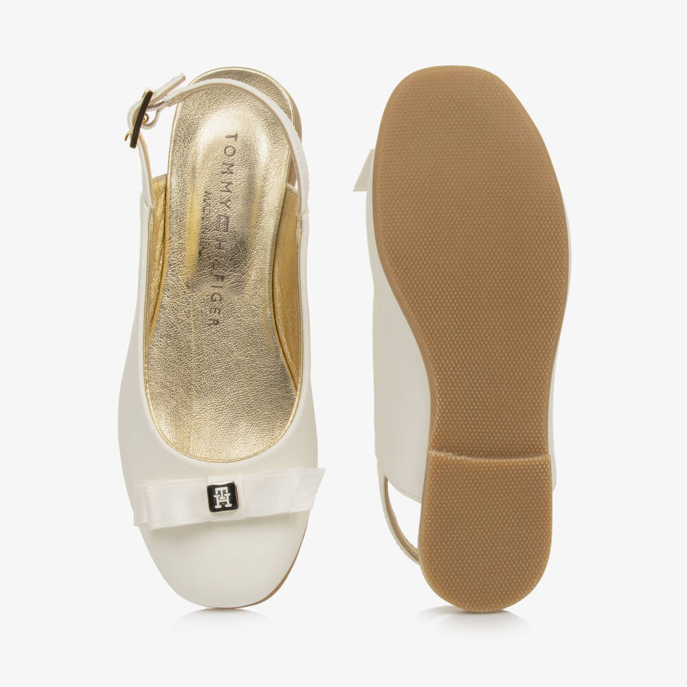 Tommy Hilfiger-Ivory Slingback Shoes with Bow | Childrensalon Outlet