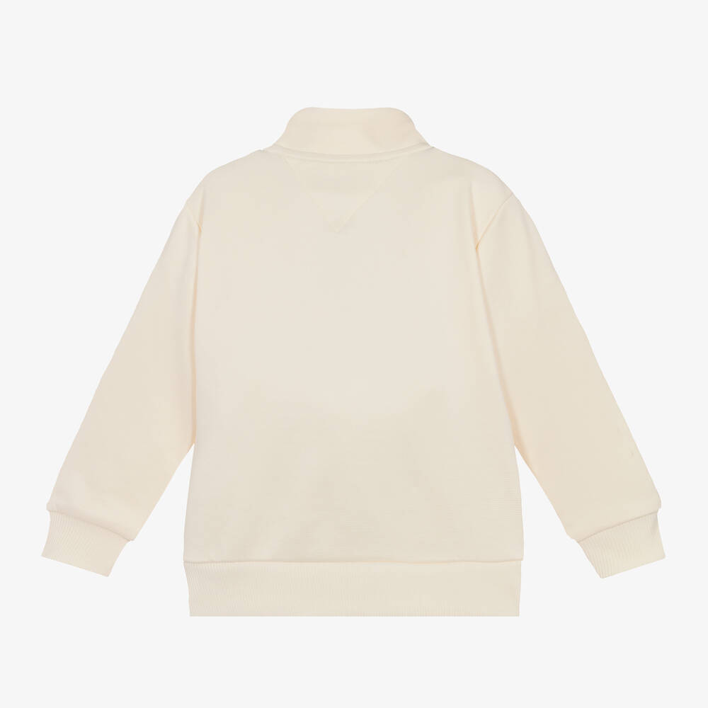 Tommy Hilfiger-Ivory Striped Tape Zip-Up Top | Childrensalon Outlet