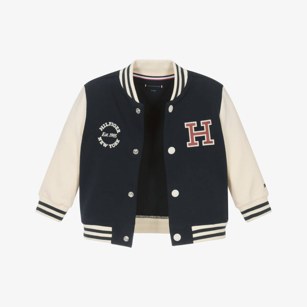 Tommy Hilfiger-Junior Boys Navy Cotton Jacket | Childrensalon Outlet