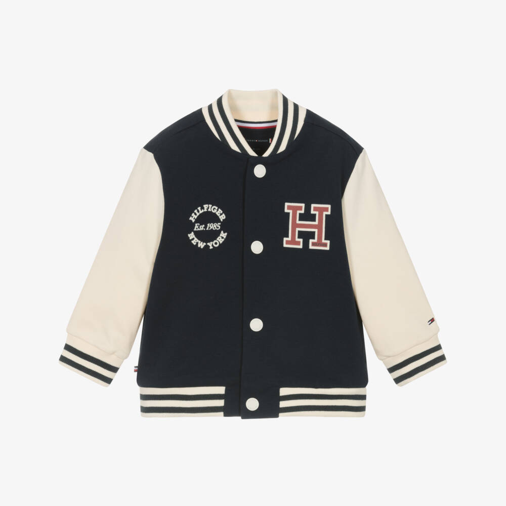 Tommy Hilfiger-Junior Boys Navy Cotton Jacket | Childrensalon Outlet