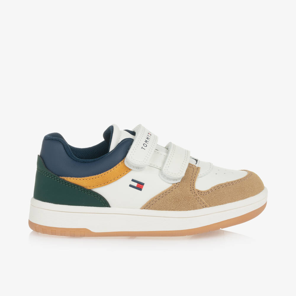 Tommy Hilfiger-Junior Boys White Velcro Trainers | Childrensalon Outlet