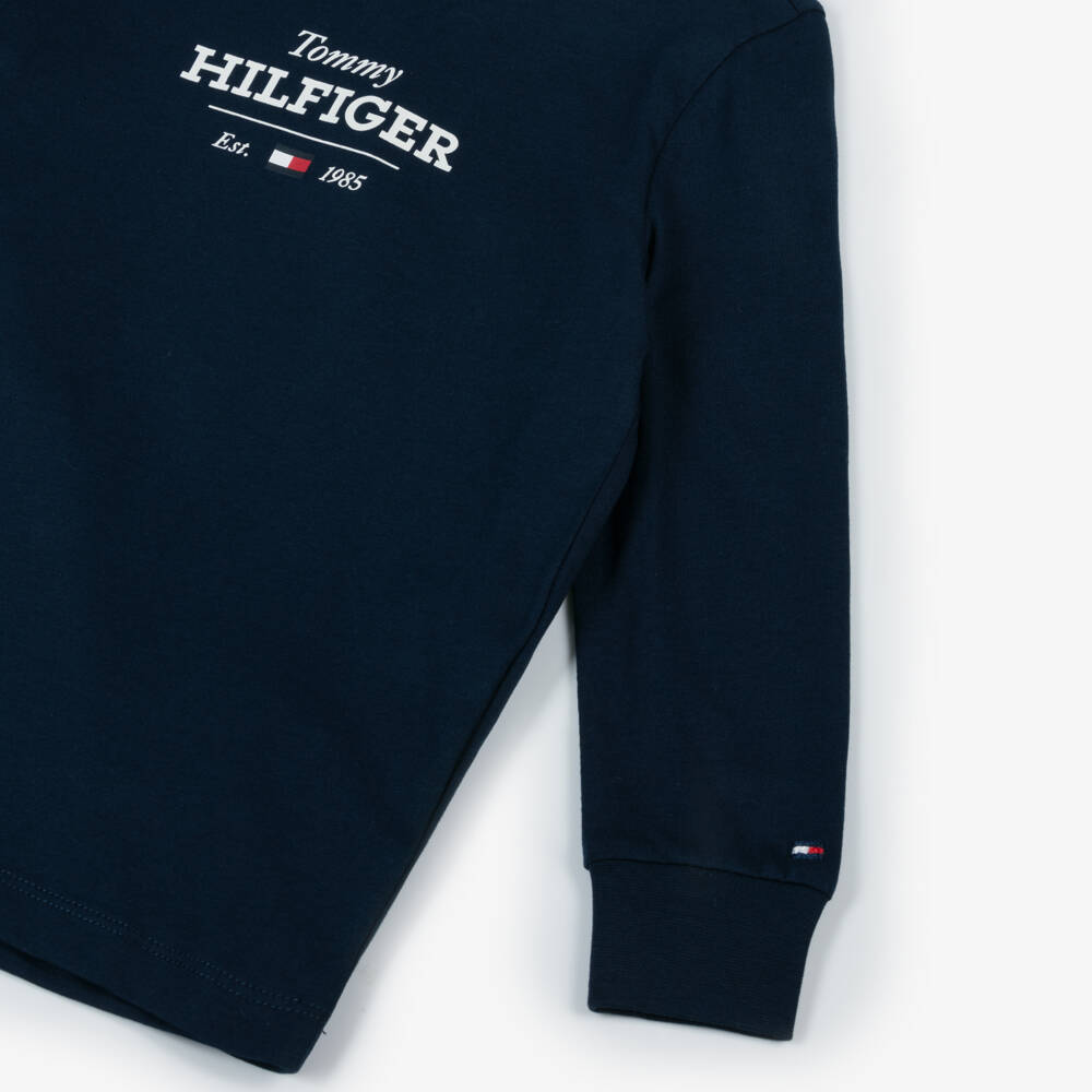 Tommy Hilfiger-Navy Blue Boys' Cotton Jersey Top | Childrensalon Outlet