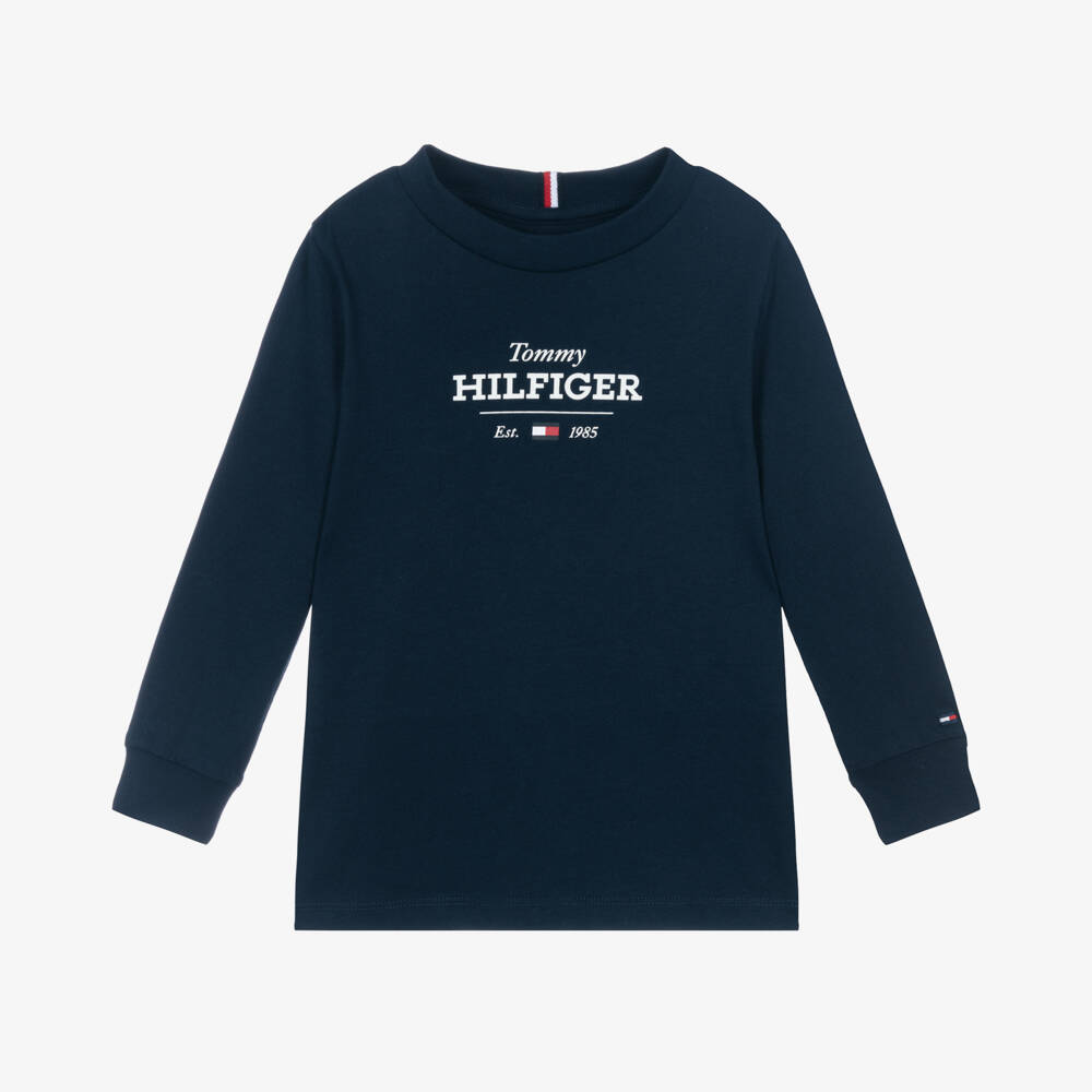 Tommy Hilfiger-Navy Blue Boys' Cotton Jersey Top | Childrensalon Outlet