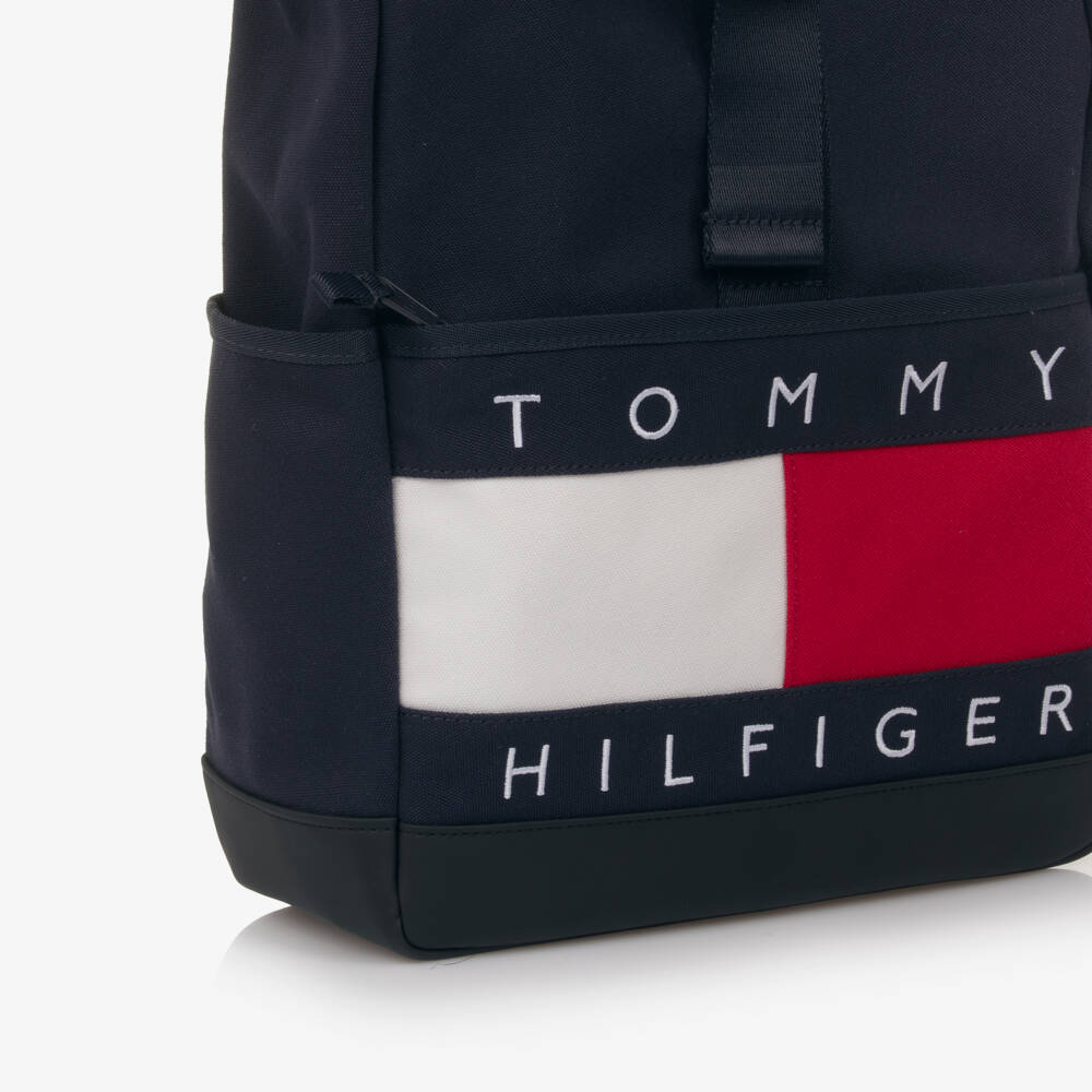 Tommy Hilfiger-Navy Blue Canvas Flag Logo Backpack | Childrensalon Outlet