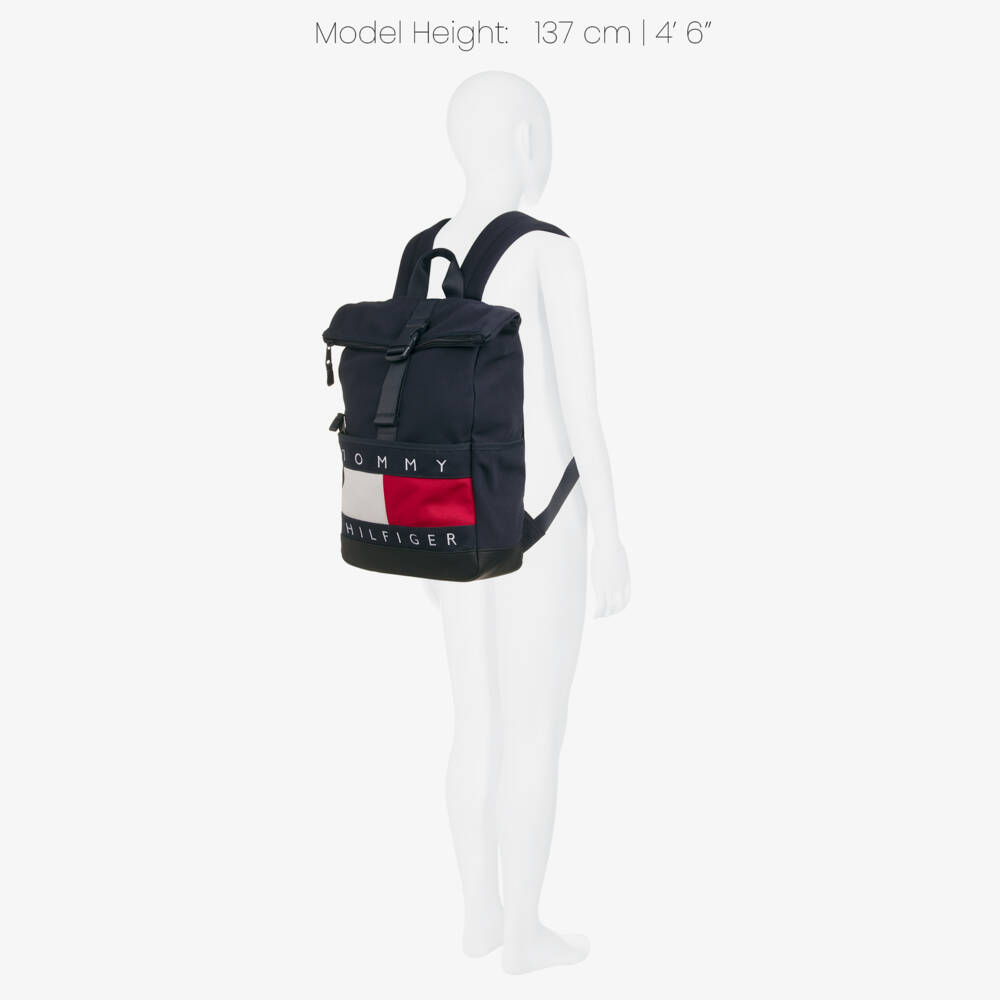 Tommy Hilfiger-Navy Blue Canvas Flag Logo Backpack | Childrensalon Outlet