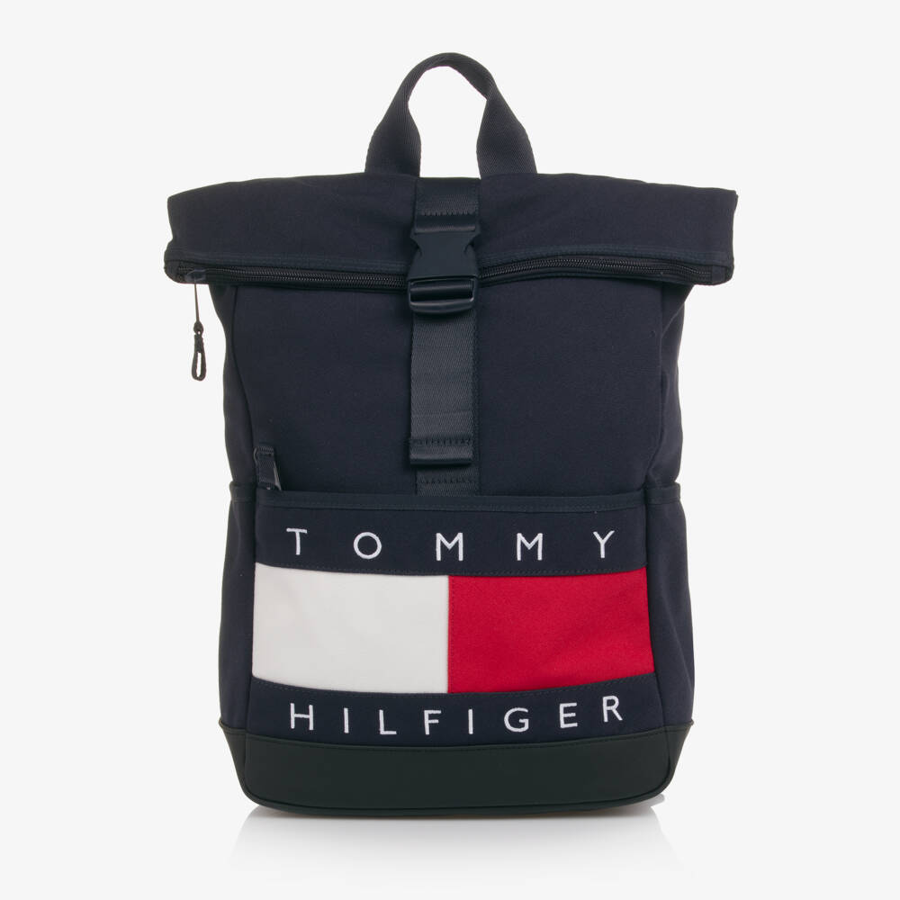 Tommy Hilfiger-Navy Blue Canvas Flag Logo Backpack | Childrensalon Outlet