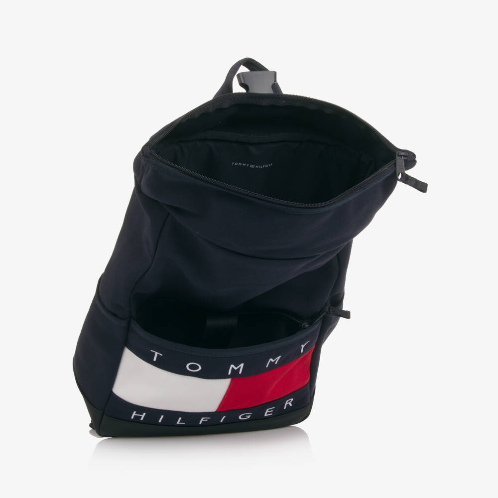 Tommy Hilfiger-Navy Blue Canvas Flag Logo Backpack | Childrensalon Outlet