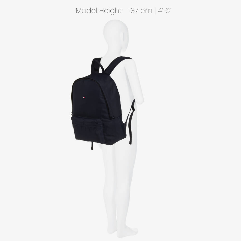 Tommy Hilfiger-Navy Blue Canvas Flag Logo Backpack | Childrensalon Outlet
