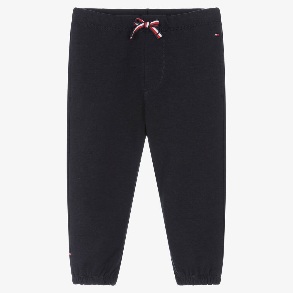 Tommy Hilfiger-Navy Blue Cotton Baby Joggers | Childrensalon Outlet