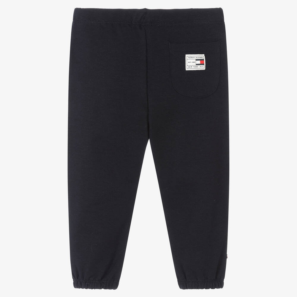 Tommy Hilfiger-Navy Blue Cotton Baby Joggers | Childrensalon Outlet