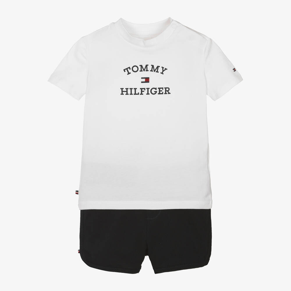 Tommy Hilfiger-Navy Blue Cotton Baby Shorts Set | Childrensalon Outlet