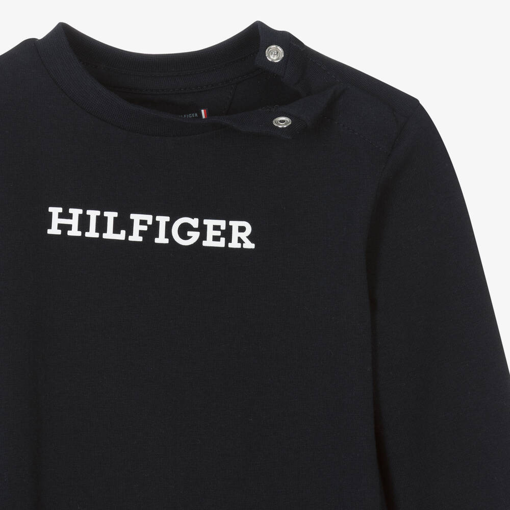 Tommy Hilfiger-Синий топ из хлопкового джерси | Childrensalon Outlet