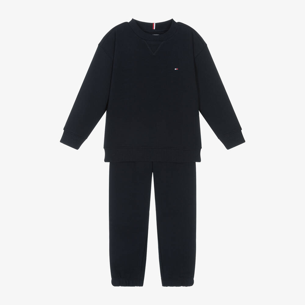 Tommy Hilfiger-Navy Blue Cotton Jersey Tracksuit | Childrensalon Outlet