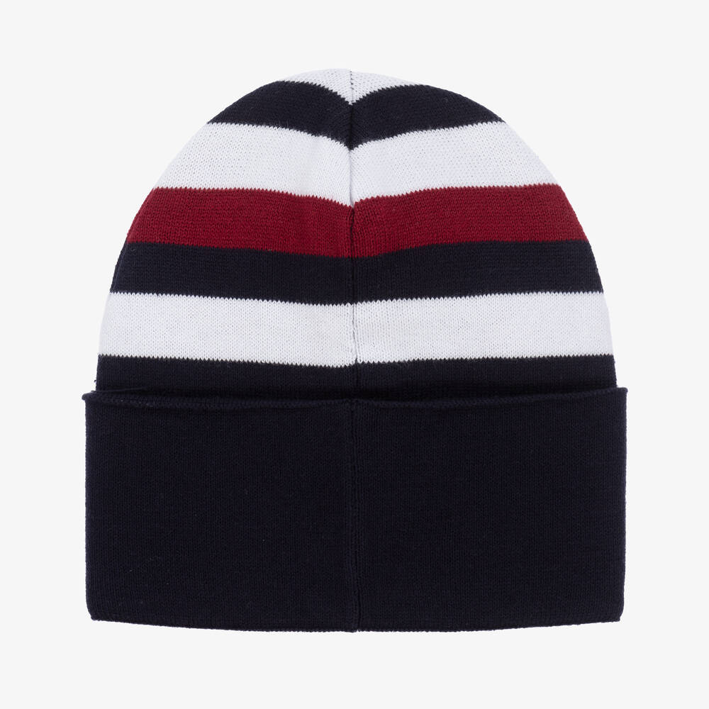 Tommy Hilfiger-قبعة بيني قطن محبوك لون كحلي للأولاد | Childrensalon Outlet