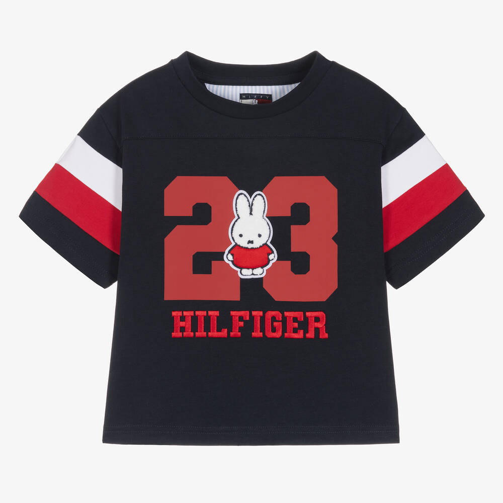 Tommy Hilfiger T shirt bleu marine en coton Miffy