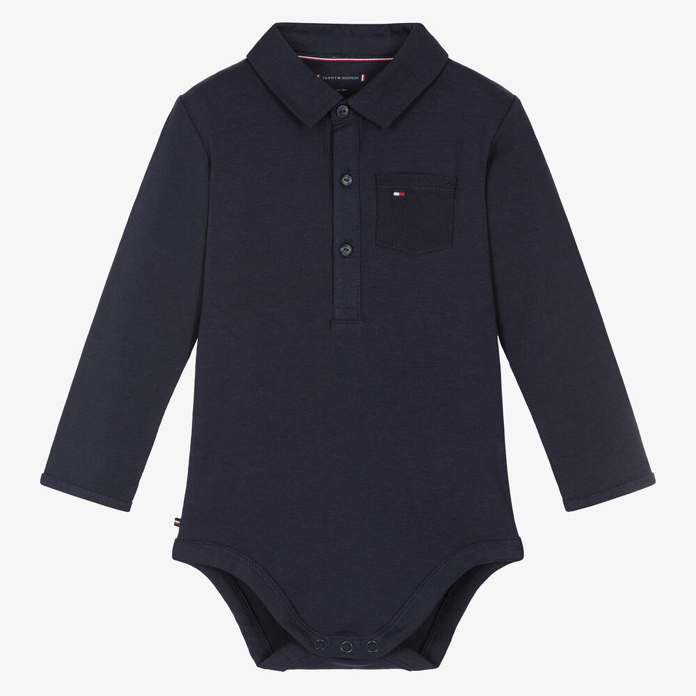 Tommy Hilfiger - Body bleu marine en coton | Childrensalon