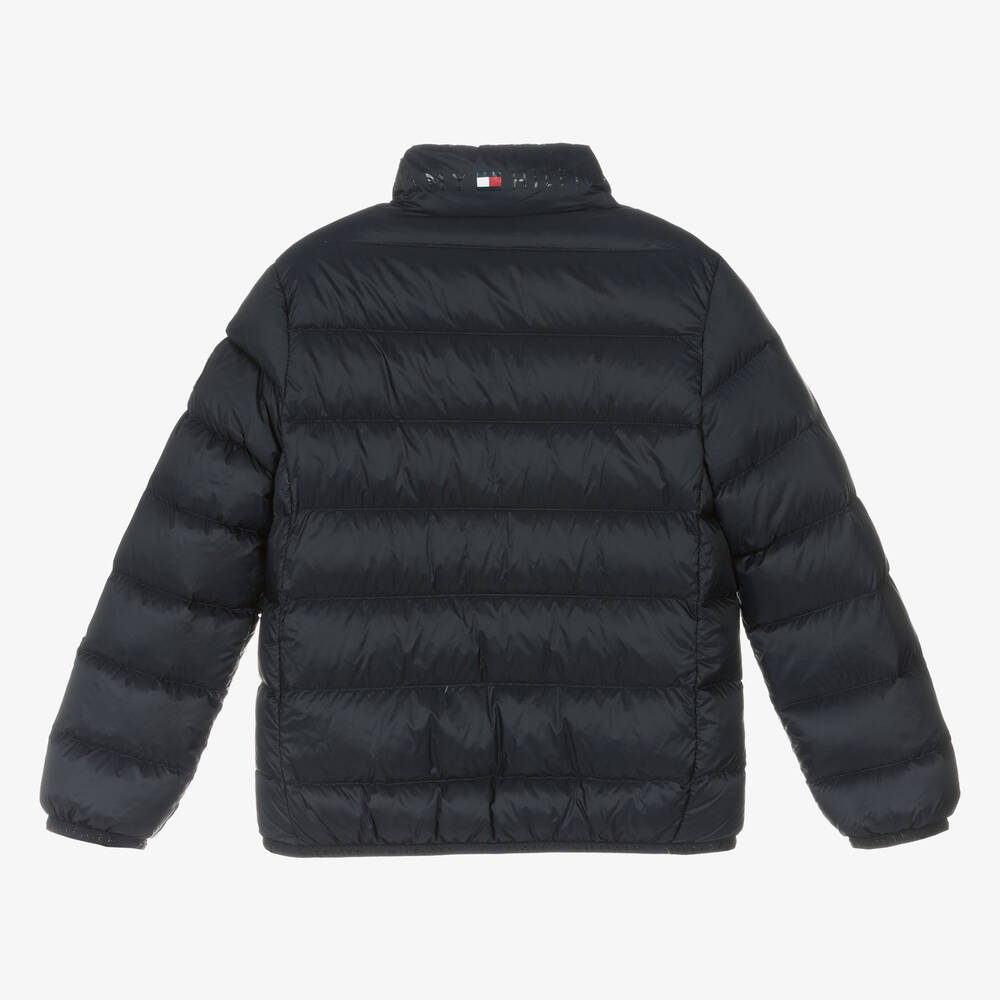 Tommy Hilfiger-جاكيت بافر لون كحلي مبطن بريش | Childrensalon Outlet