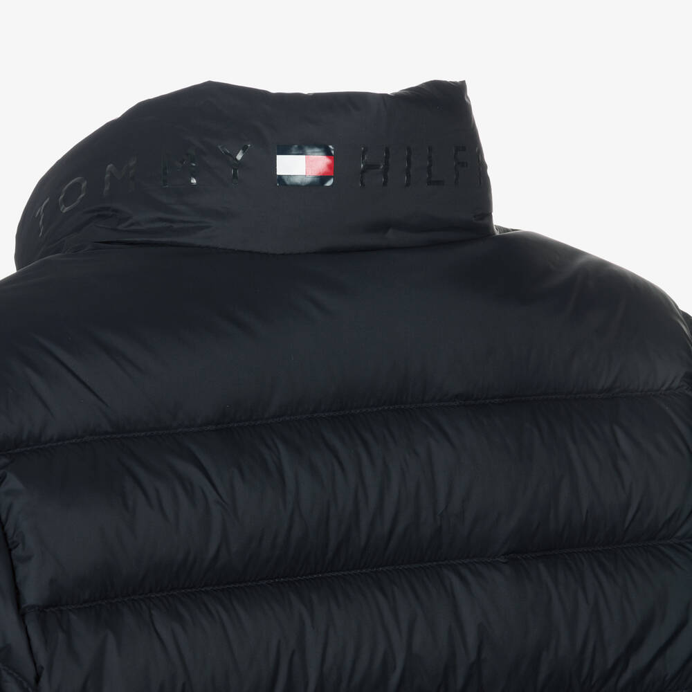 Tommy Hilfiger-جاكيت بافر لون كحلي مبطن بريش | Childrensalon Outlet