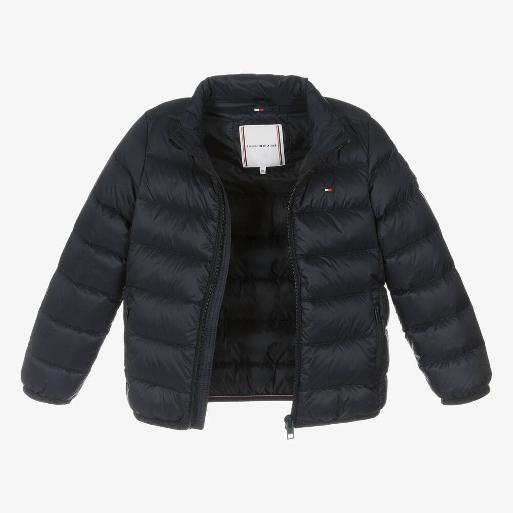 Tommy Hilfiger-جاكيت بافر لون كحلي مبطن بريش | Childrensalon Outlet