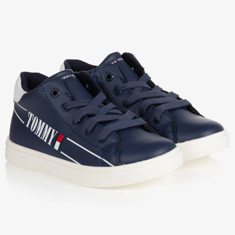 Tommy Hilfiger - Navy Blue High-Top Trainers | Childrensalon