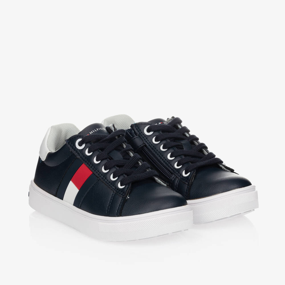 Tommy Hilfiger - Navy Blue Lace-Up Trainers | Childrensalon